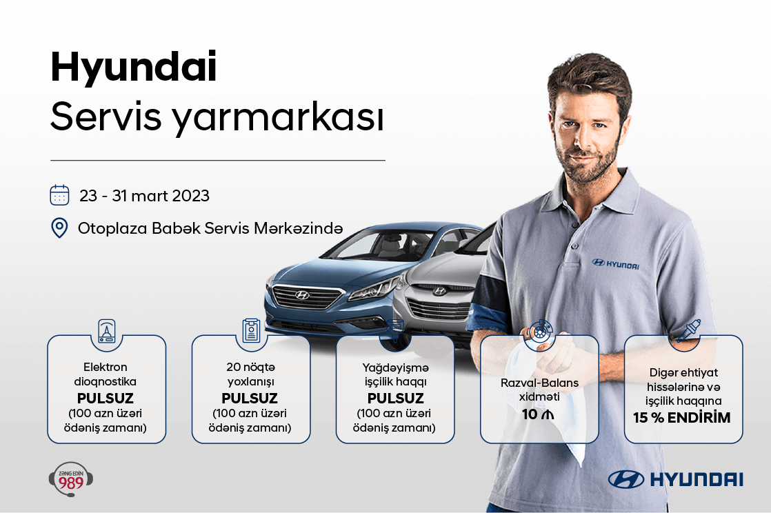 Rəsmi Hyundai servis mərkəzlərində bahar servis kampaniyası başladı.